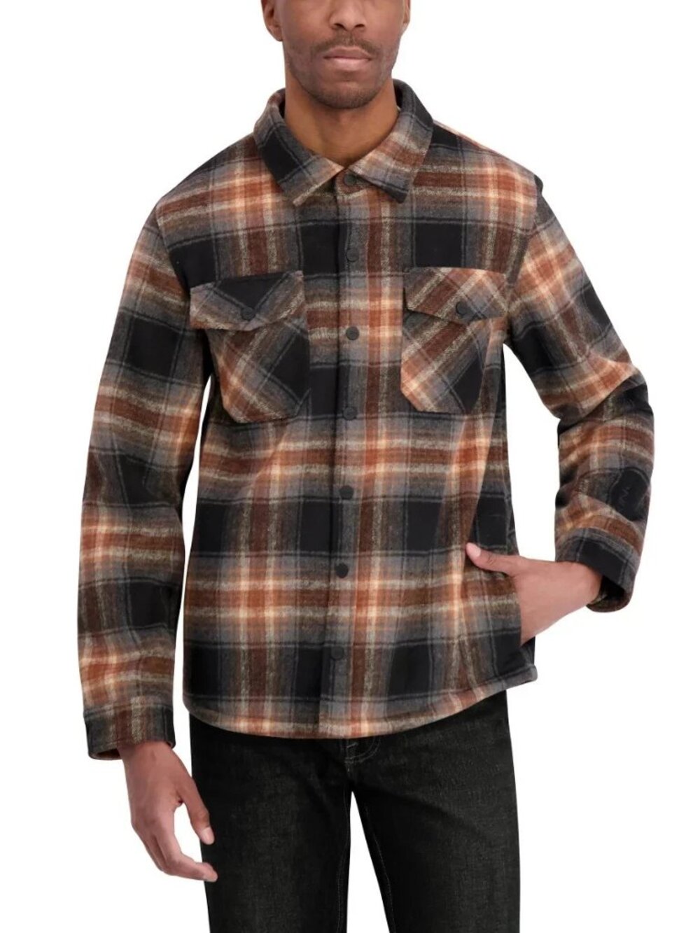 Dakine Men's Size 3XL XXXL Black Plaid Snap Heavyweight Shacket Shirt NWT